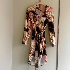 Graphic print shirt dress